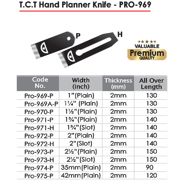 T.C.T. Hand Planner Knife Pro 